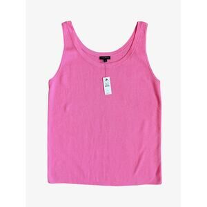 NWT Talbots Tank Top Knit Sleeveless Bright Pink Basic Casual Medium Soft Summer